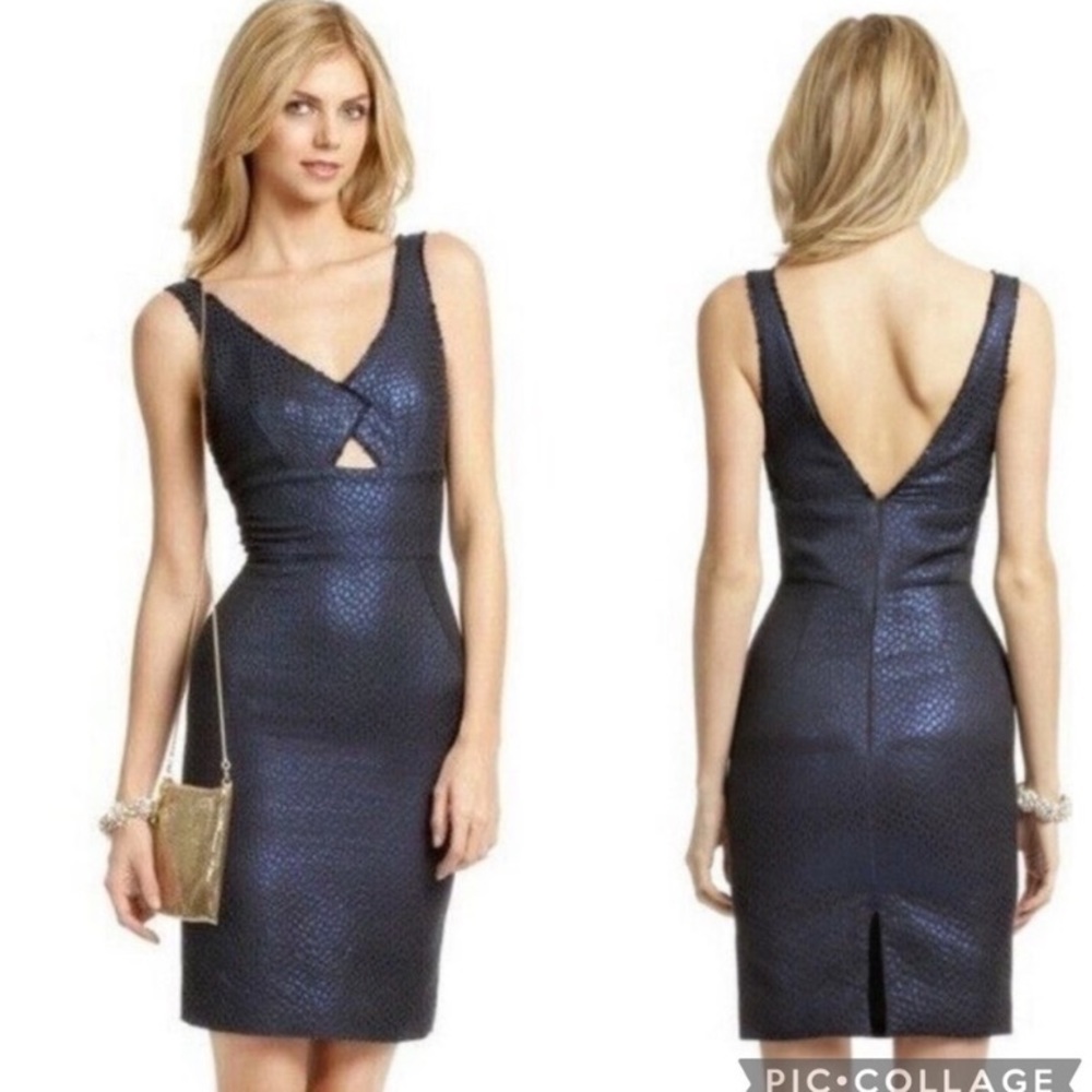ZSpoke Zac Posen Blue Metallic Sheath Dress